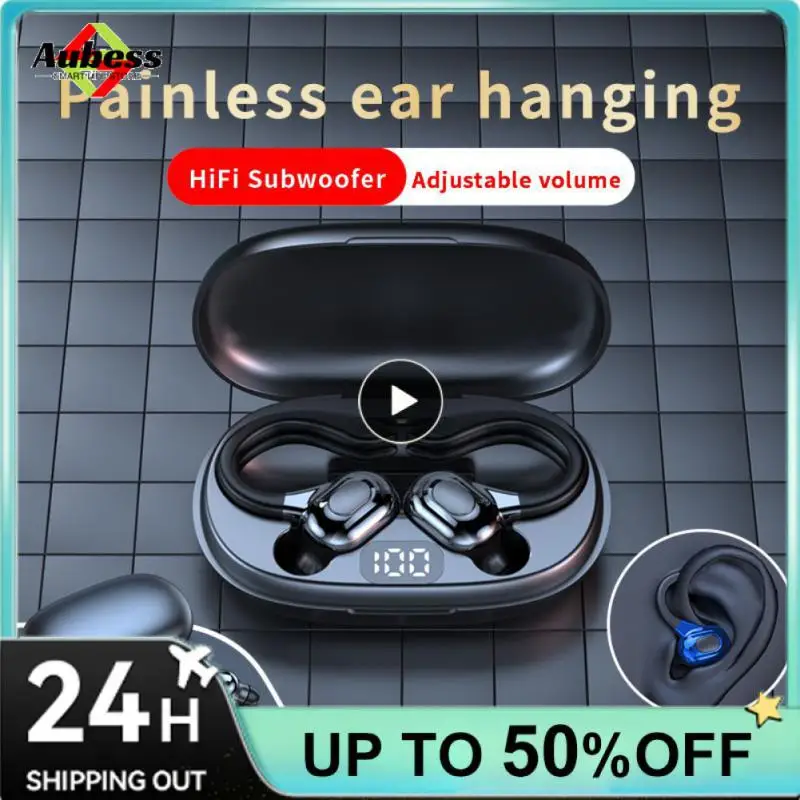

Hanging Ear Type Hifi Sound Tws Earphone Power Display Hd Call Headset Ear Hook Earbuds 15h Talk Time Business Headphone Stereo