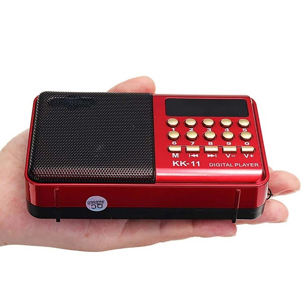 

Portable FM Speaker Radio Handheld Rechargeable Digital USB TF MP3 Player Devices Supplies For Home Telescopic Antenna
