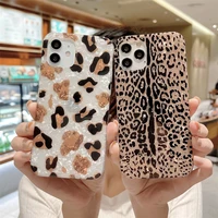 uslion lovely leopard print phone case for iphone 13 12 11 pro max xr xs max x 7 8 plus se2020 soft imd dream shell back cover