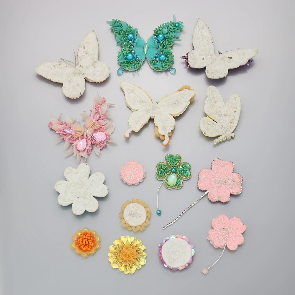 3d-разноцветные блестки в виде бабочки бусин четырехлистного клевера цветов