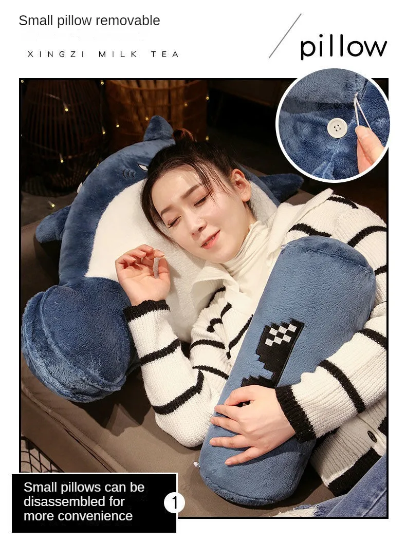 Мягкая прикроватная Подушка Shark протектор для кровати чтения поясницы съемная и