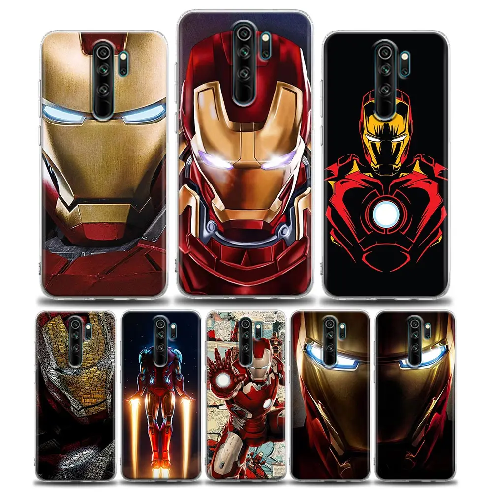 

Ironman Clear Phone Case for Xiaomi Redmi Note 12 11 10 9S 9 8 Pro Max 11S 10S 7 10C 9A 9C 9T Silicon Back Cover Iron Man Marvel