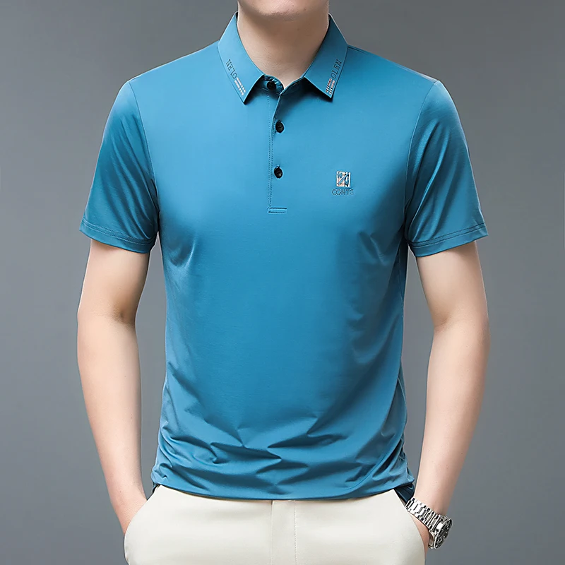 

Мужская футболка с отложным воротником, летняя