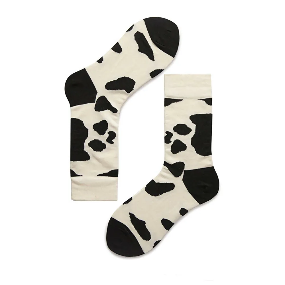 

Cow Printed Sock Lovely Harajuku Japanese Style Cotton Women Socks Striped Solid Breathable Casual Cartoon Socks