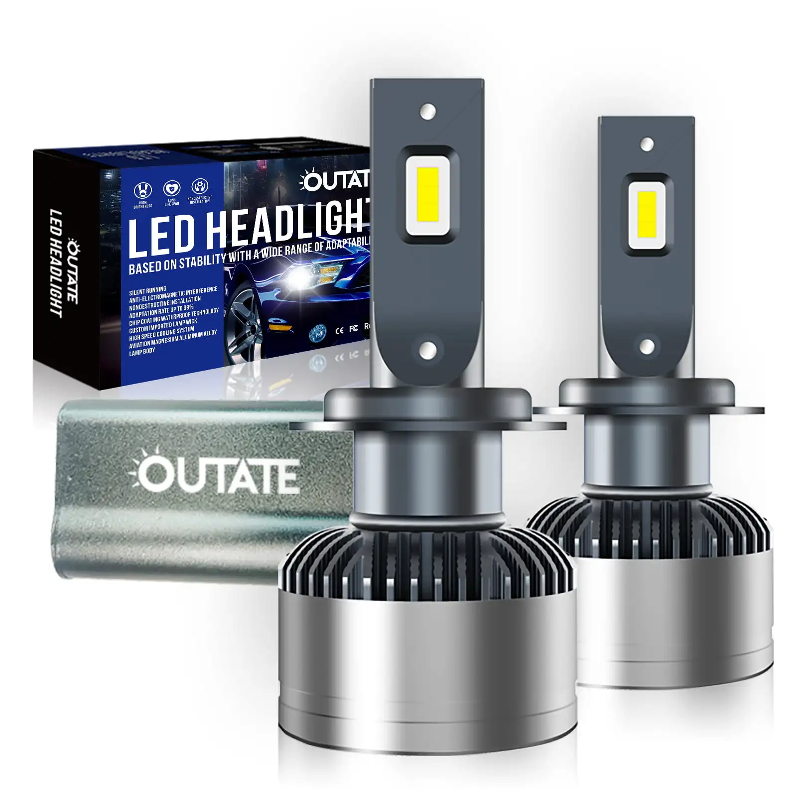 

2 pcs H11/H9/H8 100W 16000 Lumens 500% Brighter LED Headlight Bulbs IP68 Car Accessories