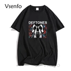 Черная футболка с черепом Deftones для мужчин и женщин, винтажная хлопковая футболка с коротким рукавом, с принтом в виде адреналина