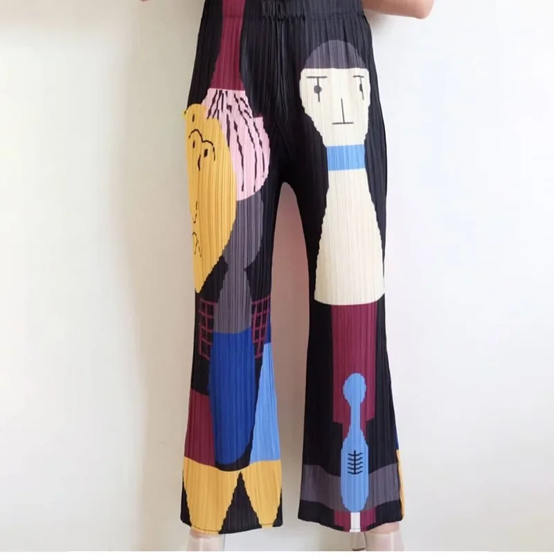 2023 плиссированный летний комплект Miyake модный кардиган с иностранным мультяшным