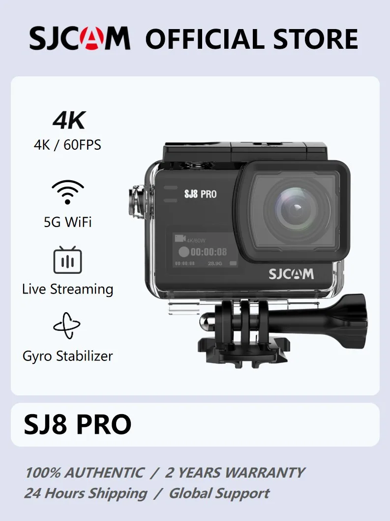 Экшн-камера SJCAM SJ8 Pro, 4K 60fps, FHD, 8 × цифровой зум