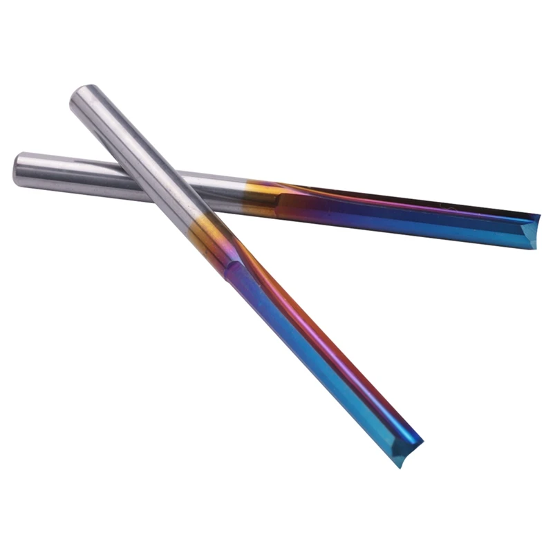 

20Pcs 3.175 Shank Blue Coated Straight End Mill 2 Flute Carbide Milling Cutter For Wood MDF Plastic CNC Engraving Bit