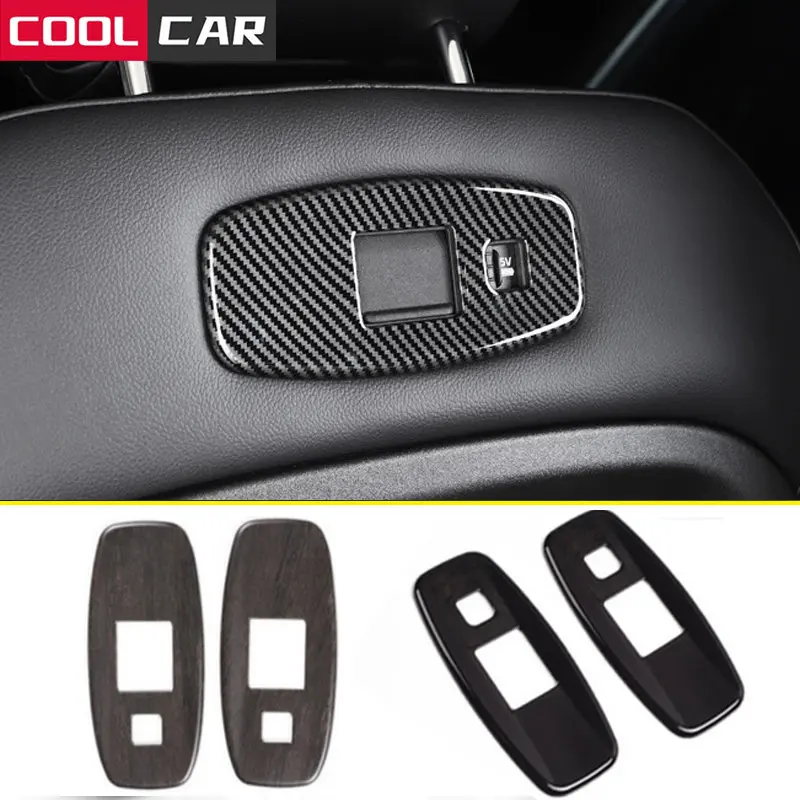

ABS Carbon Fiber Car Seat Back USB Port Panel Frame Trim for Land Rover Defender 110 2020 2021 2022 Car Accessories