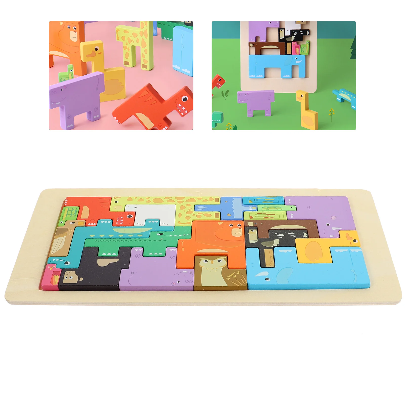 

Puzzles Animalpuzzlekids Games Shape Baby Wooden Brain Wood Tangram Travel Montessori Learning Jigsaw Teasers Block Match Early
