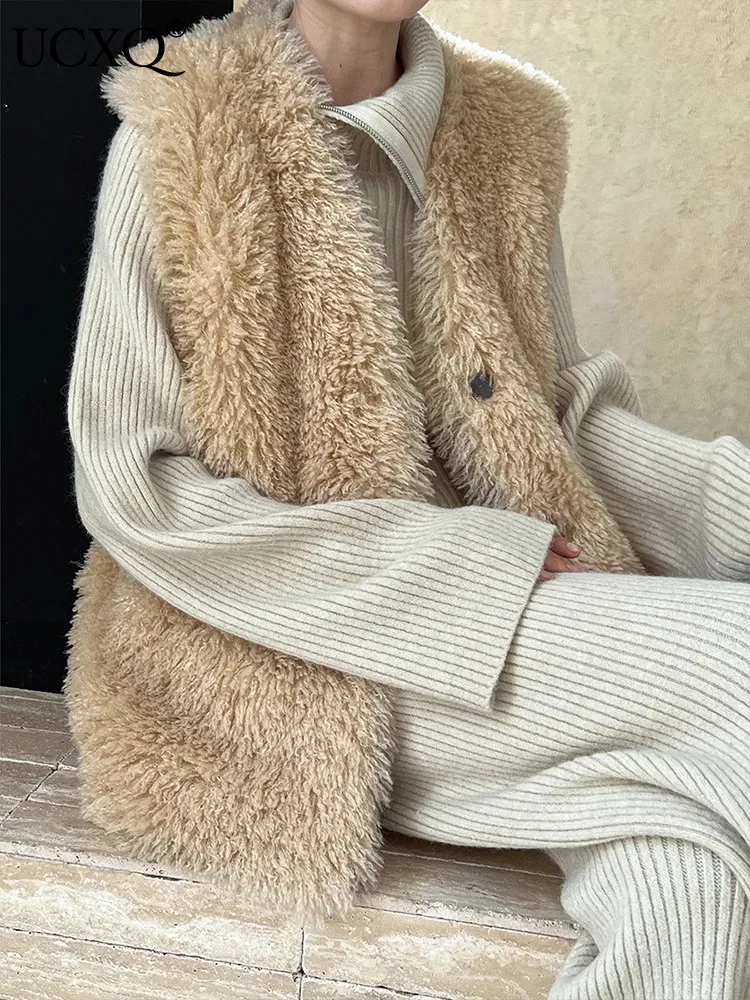 UCXQ модный жилет куртка темперамента универсальное однобортное свободное пальто