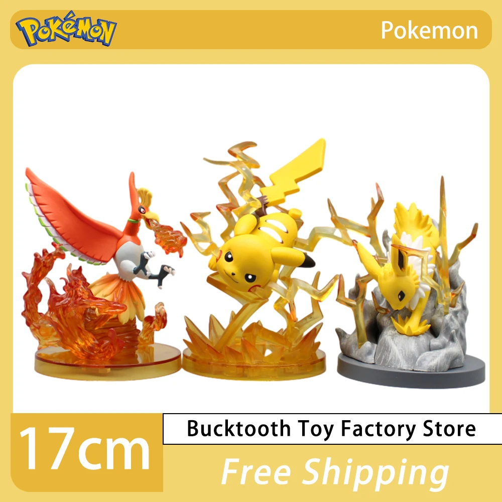 

Pokemon Pikachu GK Anime Figures Raichu Eevee Kawaii 17.5cm Figurine Model PVC Statue Doll Desk Decoration Collectible Toys Gift