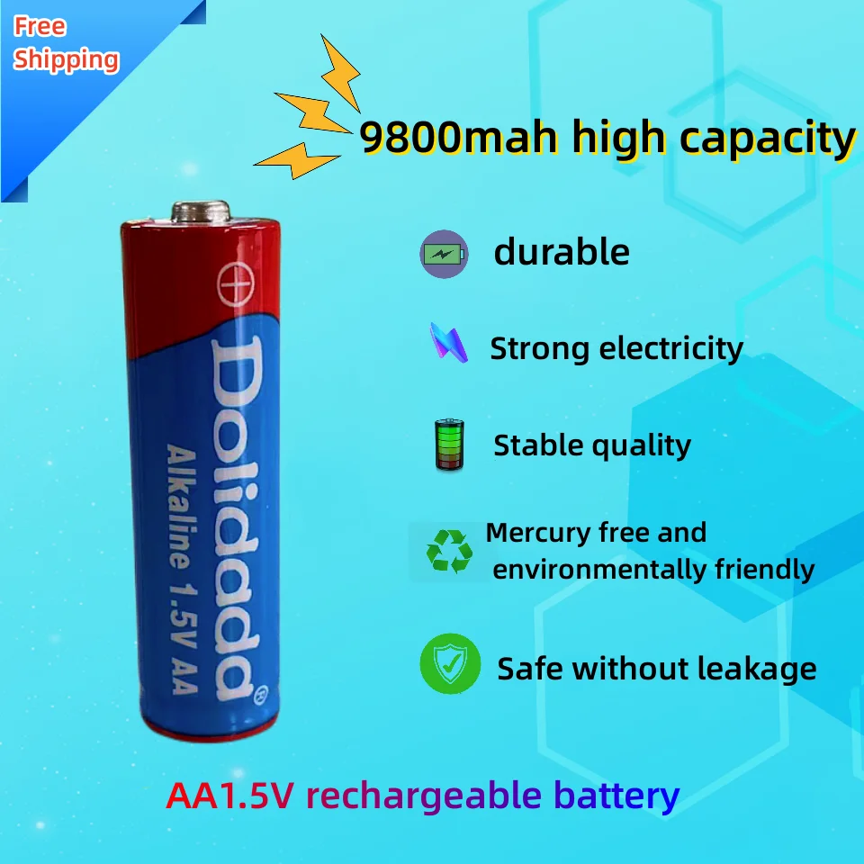 Щелочная аккумуляторная батарея 1,5 в AA 9800 для часов, игрушек, камеры, бесплатная доставка