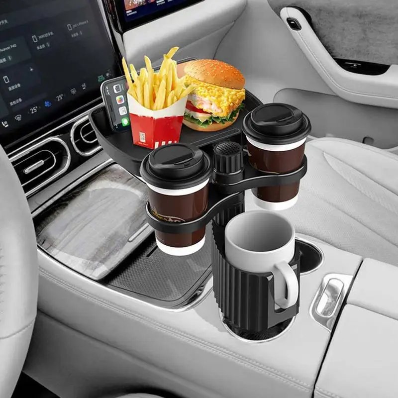 

Car Cup Holder Tray Universal Automotive Cup Attachable Tray With 360 Degree Rotation Used For Drink Holding Cup Or Snacks