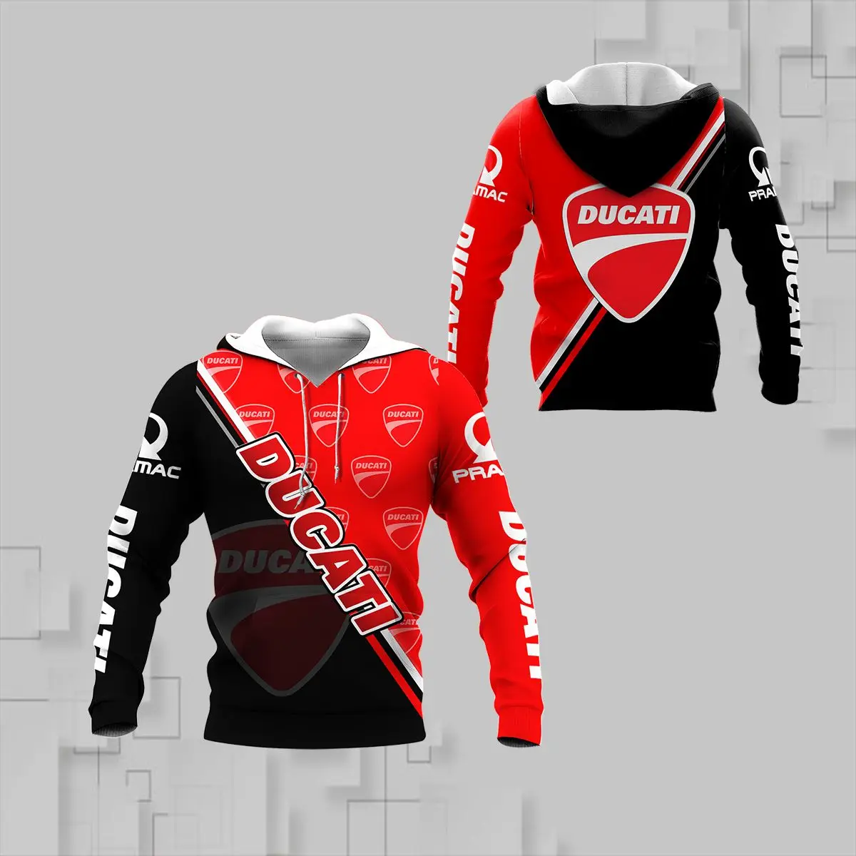 

New Men's 3D Digital Printed Ducati Motorcycle Logo Hoodie Fashion Harajuku Sweatshirt High Quality Men's Brand.