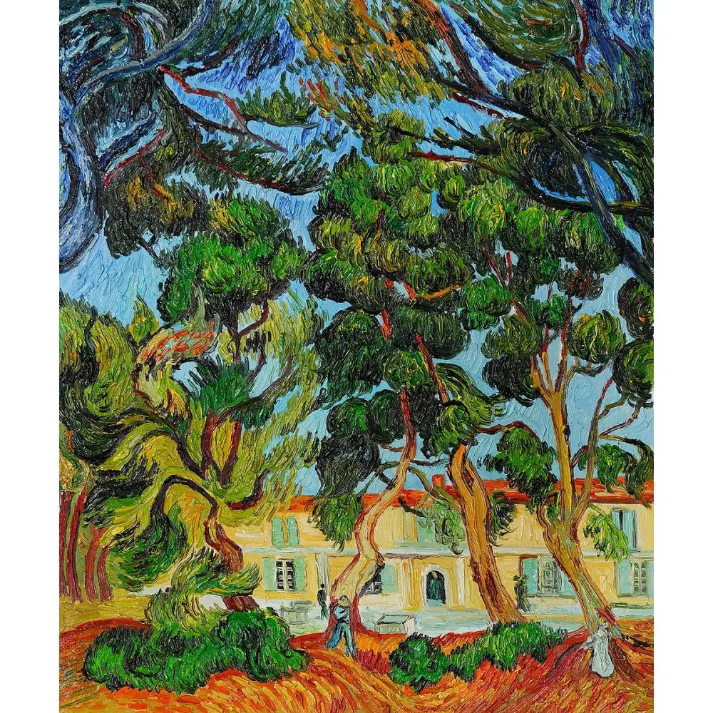 

Vincent Van Gogh paintings on Canvas Trees in the Garden of St Pauls Hospital before house hand-painted wall art High quality