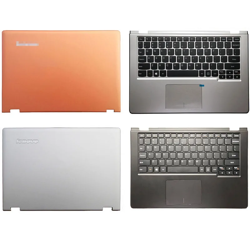 NEW Laptop LCD Back Cover Palmrest With Keyboard With Touchpad For Lenovo Yoga 2 11 Series A C Cover Silver Orange Black