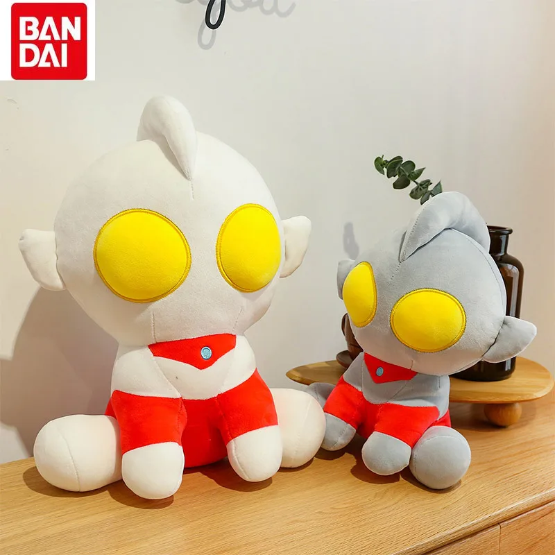 Bandai Ultraman Doll Cartoon Plush Toy Sitting Stuffed Toy Cute Style Soft Touch Q Version Collection Model for Boy Kids