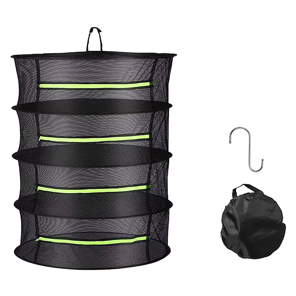 

4 Layers Drying Net Foldable Dry Rack Planting Hanger Breathable Multifunctional Fishing Dryer Bag Flower Plants