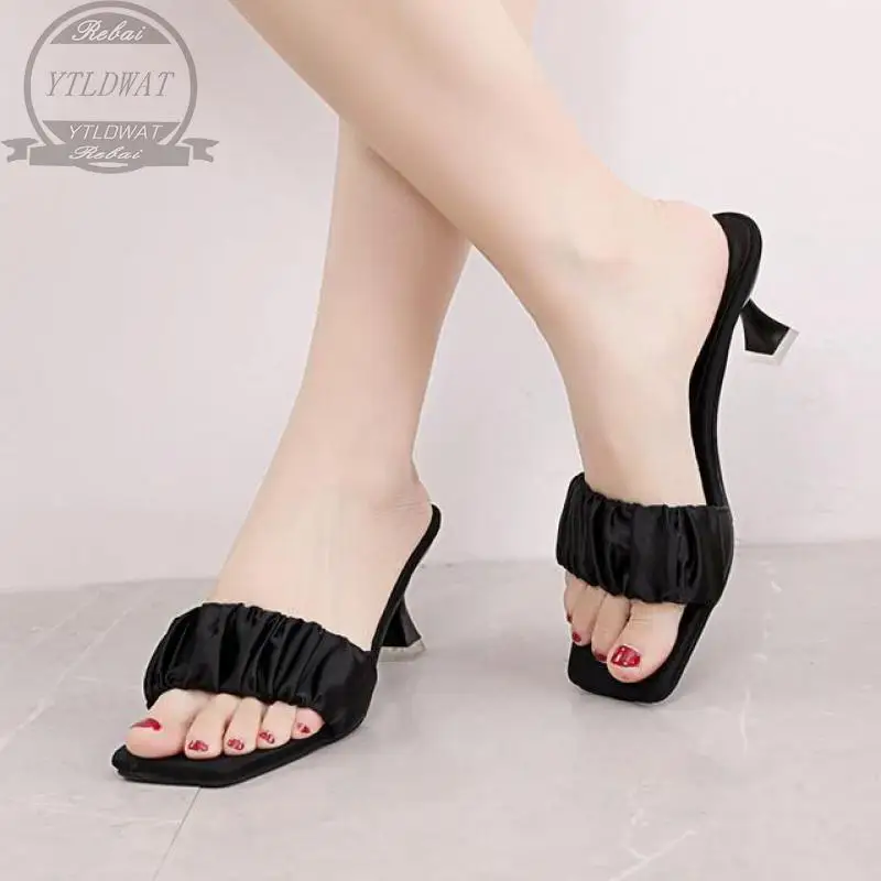 YTLDWAT Summer Women's Shoes 2022 New High-Heeled Sandals And Slippers Stiletto-Toe Outer Wear   Chaussure Femme