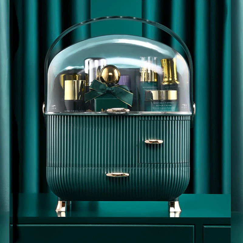 

Органайзер для хранения лака для макияжа, прозрачный контейнер для хранения косметики для ногтей, ящик для косметики для украшений, Настоль...