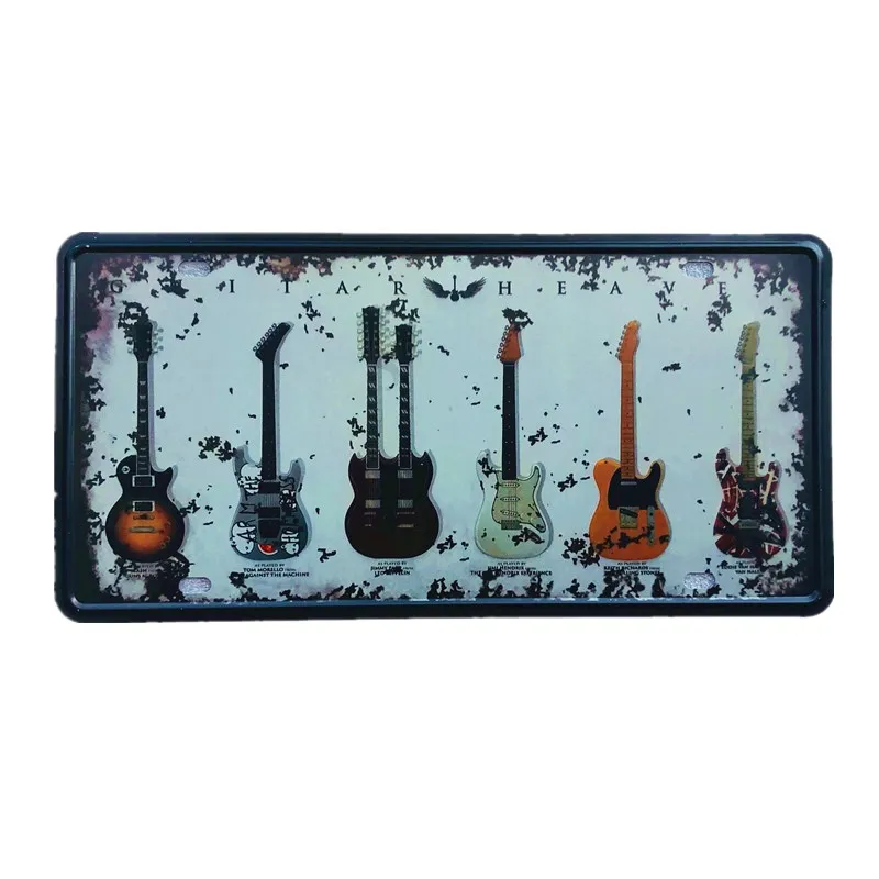 

Номерные знаки в стиле ретро, «Музыка на гитаре», винтажные металлические таблички с искусственной живописью, 15x30 см