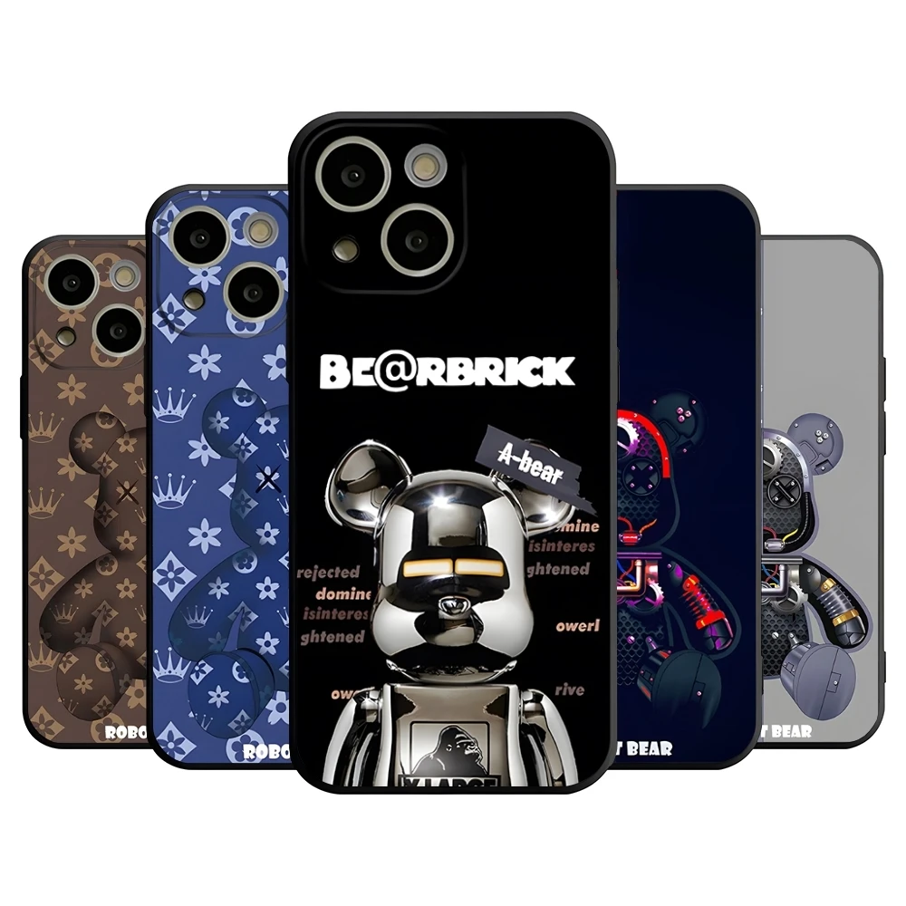 Бренд R-Robots Bear Чехол для телефона 14 Pro Max Apple Iphone 16 15 Po 12 Mini 11 13 Xr Xs 8 7 Plus Задняя крышка