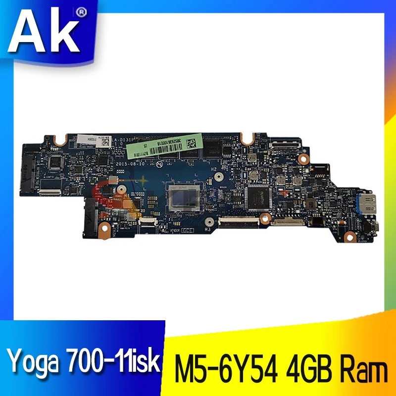 

PN 5B20K57006 BIZY1 LA-D131P laptop motherboard For Lenovo yoga 700 700-11isk Main board M5-6Y54 CPU 4GB Ram