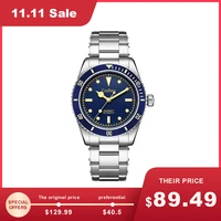 CADISEN luksusowy męski zegarek 38mm Diver Vintage automatyczny biznes zegarki NH35 mechaniczny szafir 20 Bar mężczyzna zegar Retro 2