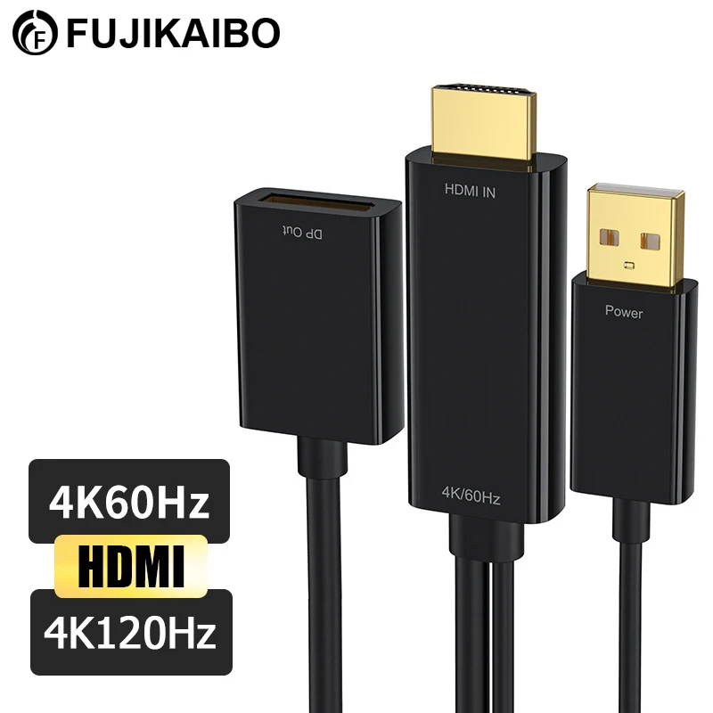 Cable convertidor 4K 60HZ HDMI compatible con Displayport, adaptador de puerto HDMI USB 2,0 a pantalla, Cable de conversión para ordenador portátil, PC, PS4