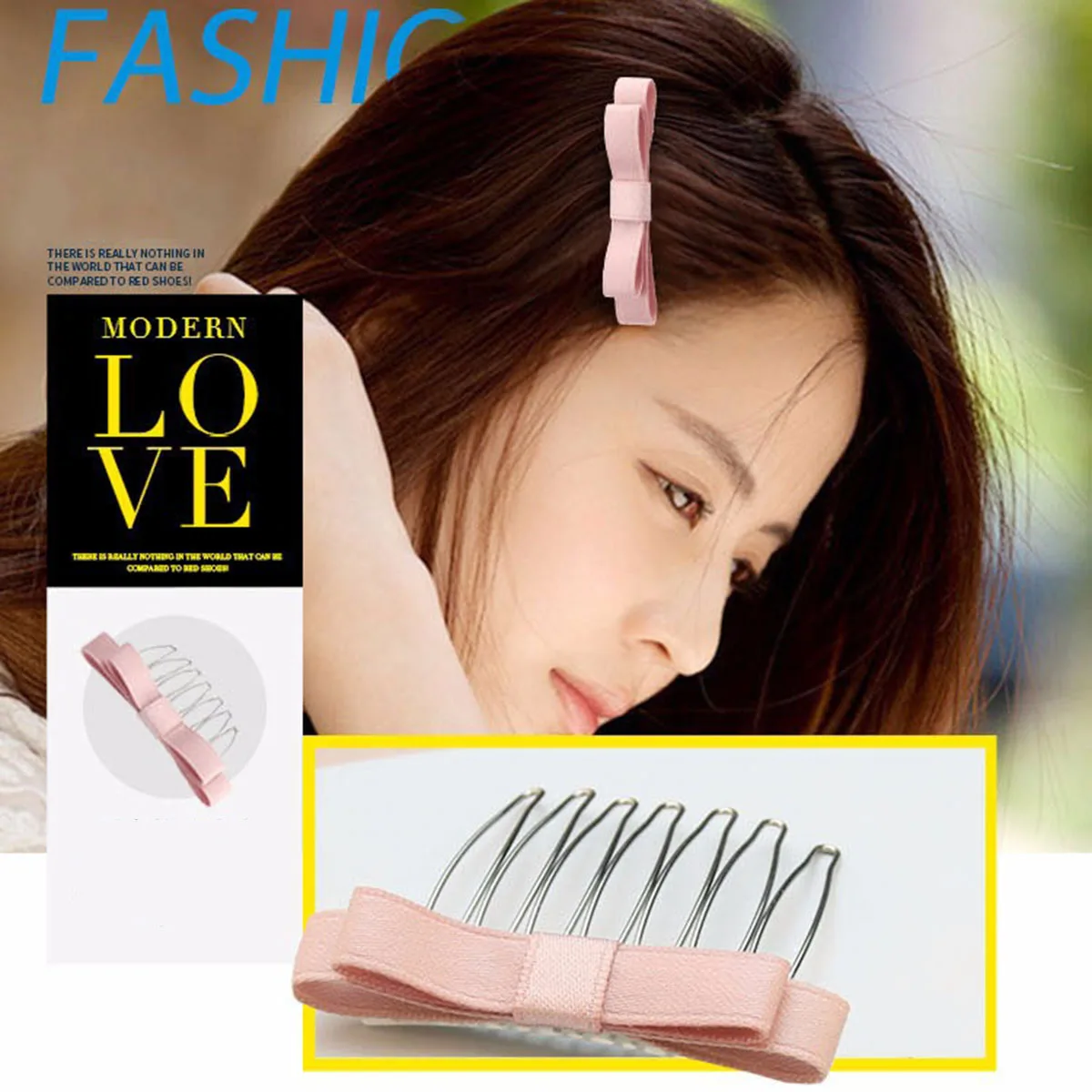 

Pink Bow Hair Accessories Princess Head Braided Hair Artifact Hairpin Inserting Comb Fashionable Designed Hair Clips For Women