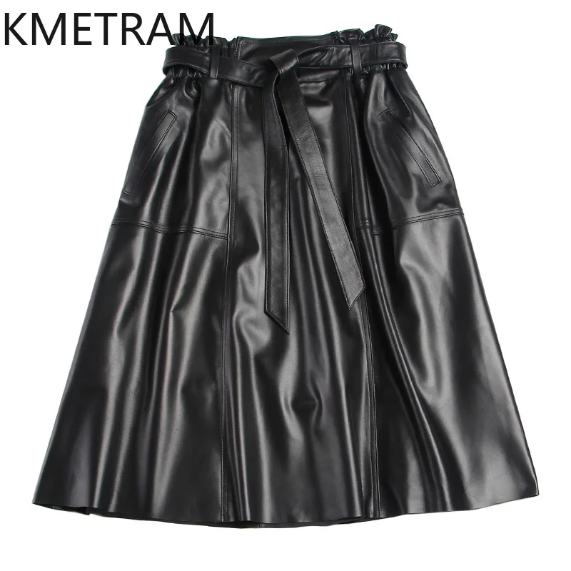 Юбка KMETRAM из натуральной овечьей кожи женские длинные юбки Осенняя женская