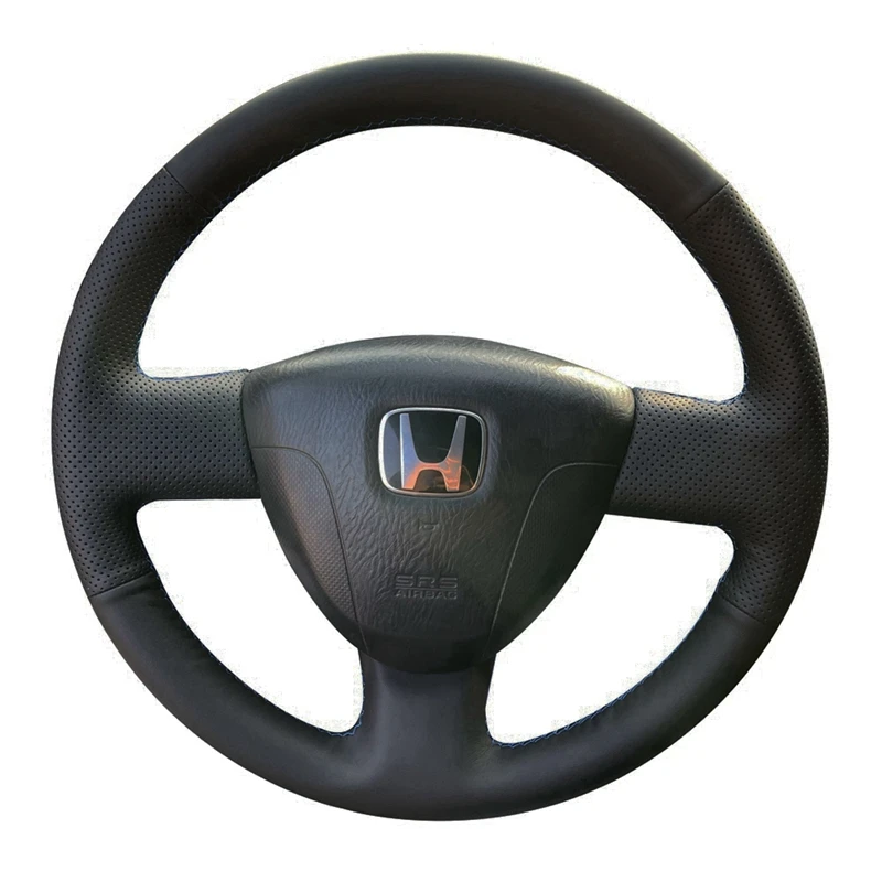 

Для Honda City Fit Jazz 2001-2008 плетеный чехол на руль автомобиля на заказ из микрофибры кожаная пленка на руль автомобильные аксессуары