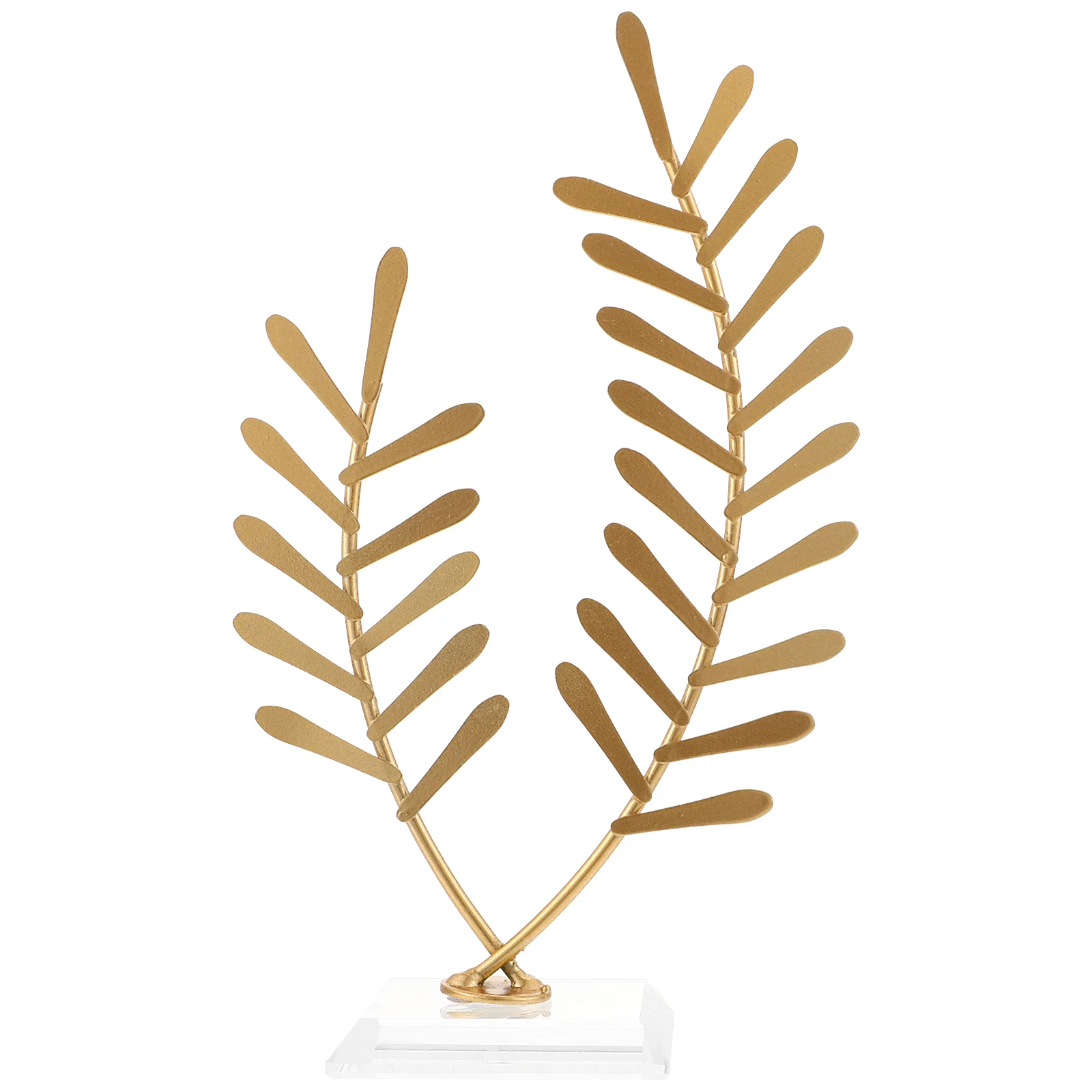 

Metal Leaf Sculpture Statue Home Crafts Iron Craft Decor Sculpture Table Decor