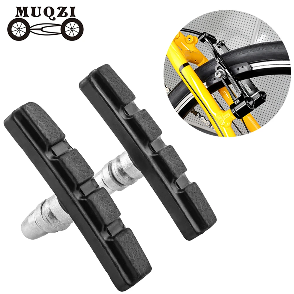 

MUQZI Bike Wheel Edge Brake Pads Wear-resistant Cycling Spare Part Accessories Rubber Road Folding Bike V Brake Pad