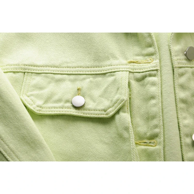 Женские джинсовые куртки Yipn.igacoyou светлого зеленого цвета