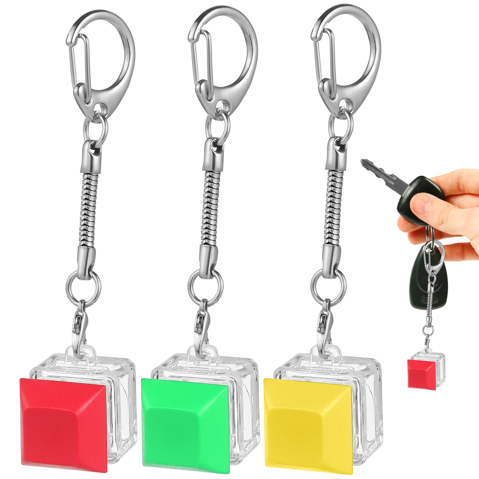 

3Pcs Keyboard Key Keychains Pendants Mechanical Switch Fingertip Button Decompression Toys