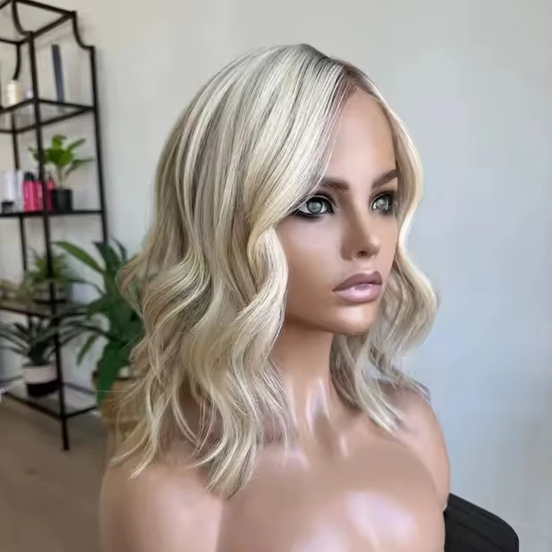 Натуральный хайлайтер цветной кружевной парик из синтетических волос