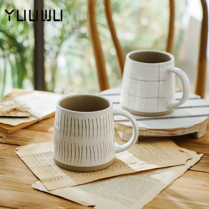 

Nordic Ceramic Hand-painted Coffee Mug Japanese Milk Cup Creative Personality Water Cup Coarse Pottery Coffee Cup Coffeeware