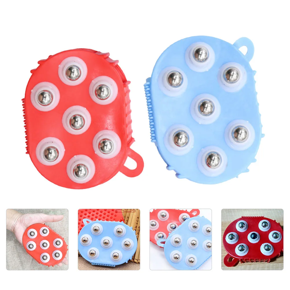 

Roller Handheld Glove Muscle Trigger Point Body Massaging Stick Steel Rolling Full Held Palm Hand Beads Tools Home Devices Tool