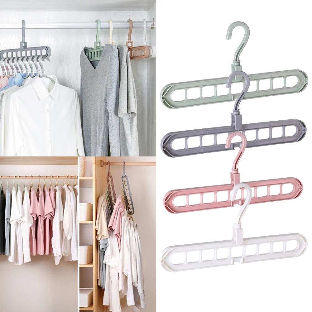 

Clothes Hanger Plastic Multi-Port Support Hangers For Clothes Drying Rack Multifunction Folding Magic Clothes Rack Space Saving