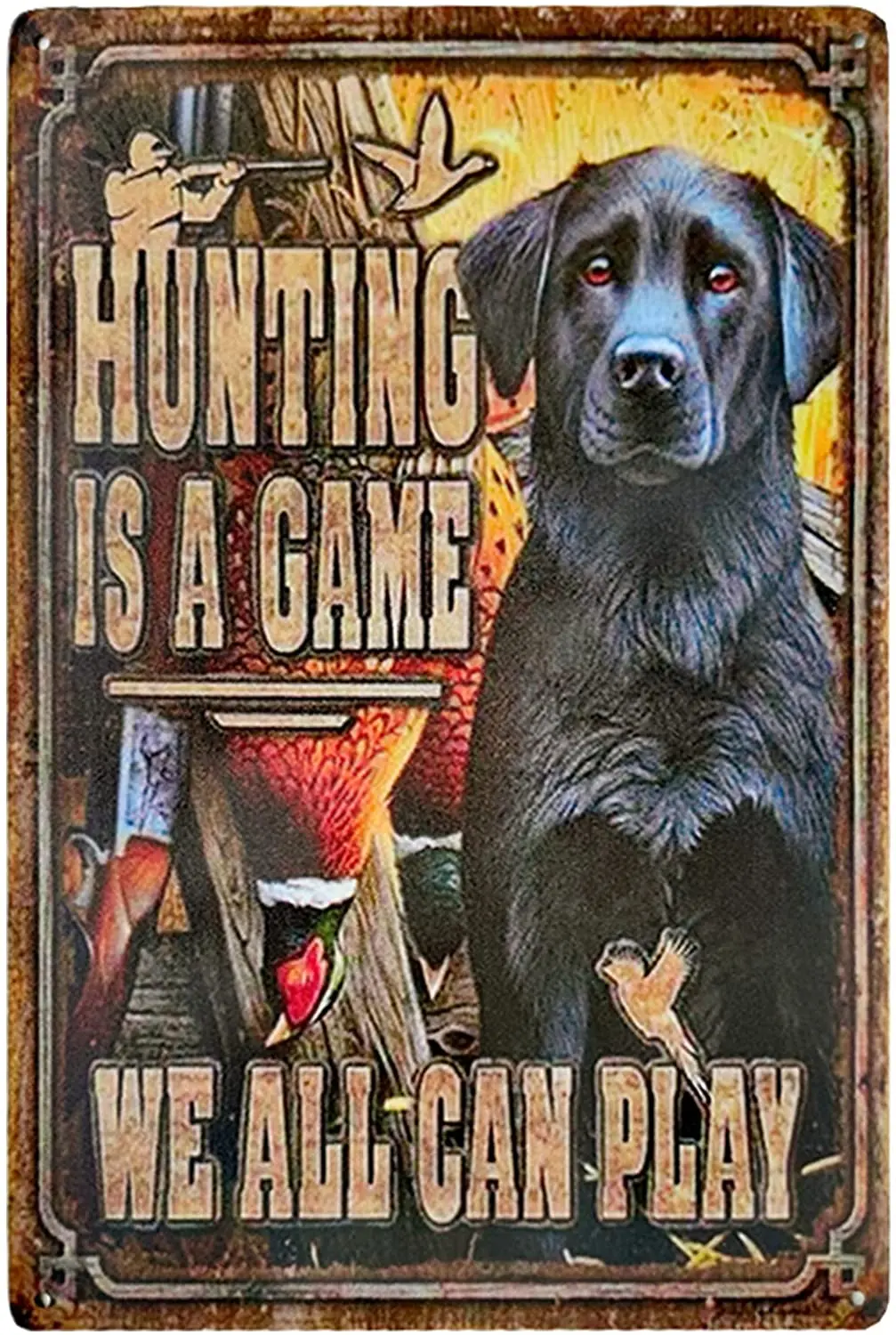 

YOSEWI Hunting Game Tin Signs Vintage Wall Decor Hound Metal Poster Painting Tin Signcafe Bar Pub Home Decoration Crafts 8X12In