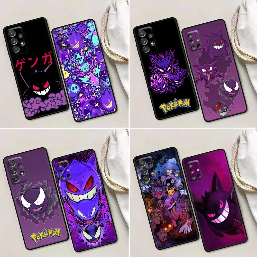 

Pocket Monster P-Pokemons-Gengars Anime Black Case For Samsung Galaxy A52 A73 A53 A72 A71 A51 A41 Note 20 Ultra 5G 10 9 8 Cover