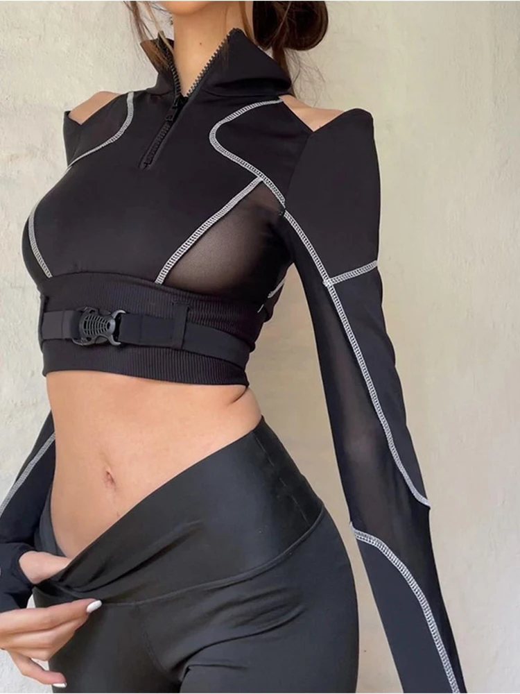 

Прозрачная одежда в стиле 90-х, сексуальные Y2k топы, футболки для пупка, женские укороченные топы в стиле пэчворк, Женский Топ