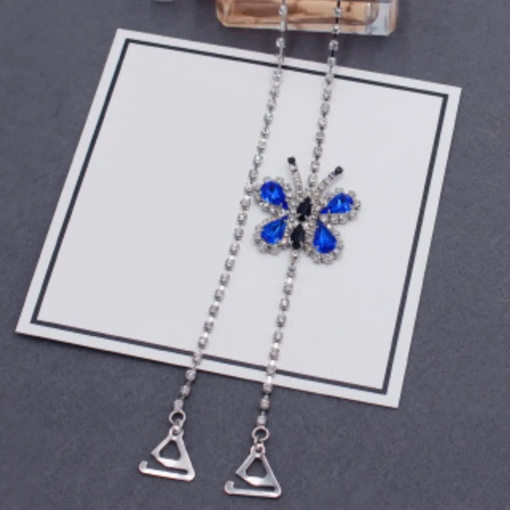 Бретели для бюстгальтера со стразами и бабочками невидимые нескользящие бретели