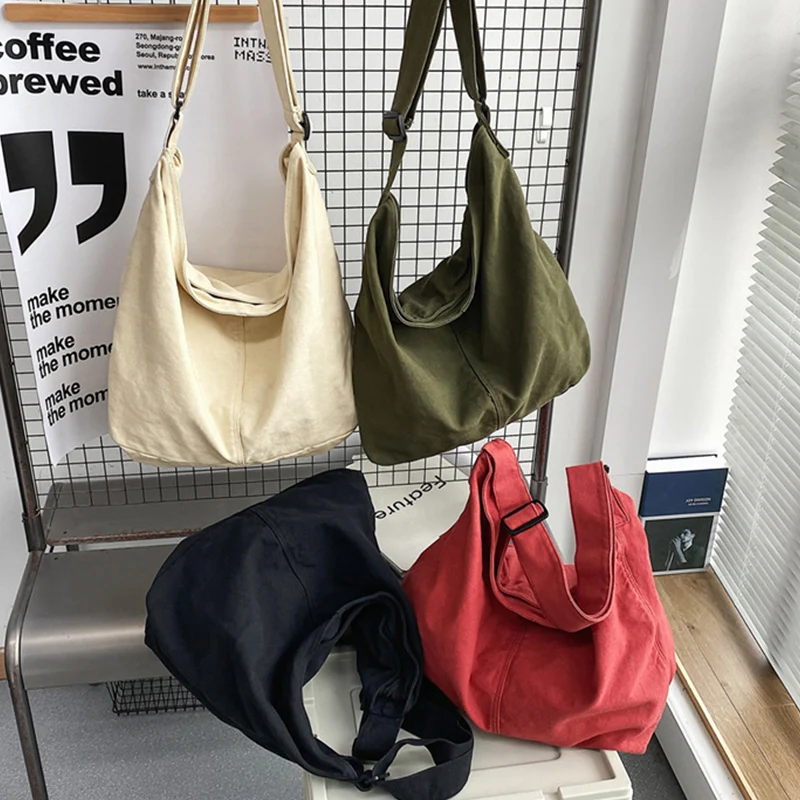 Women's Bag Simple Travel Bag Lazy Wind Art Wash Canvas Bags Large Capacity Cross-body Bag Students Single Shoulder Bags Casual