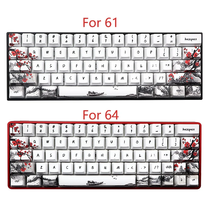 

Novelty Allover Dye Subbed Plum Blossom 71 Key Profile Keycap for GH60 RK61 ALT61 Anne PRO2 GK61 GK64 Dz60 Keycaps,US