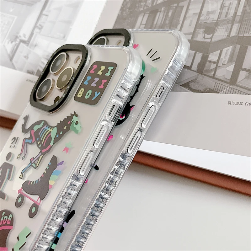 Модный милый чехол для телефона с изображением рентгеновского кота и лошади iPhone