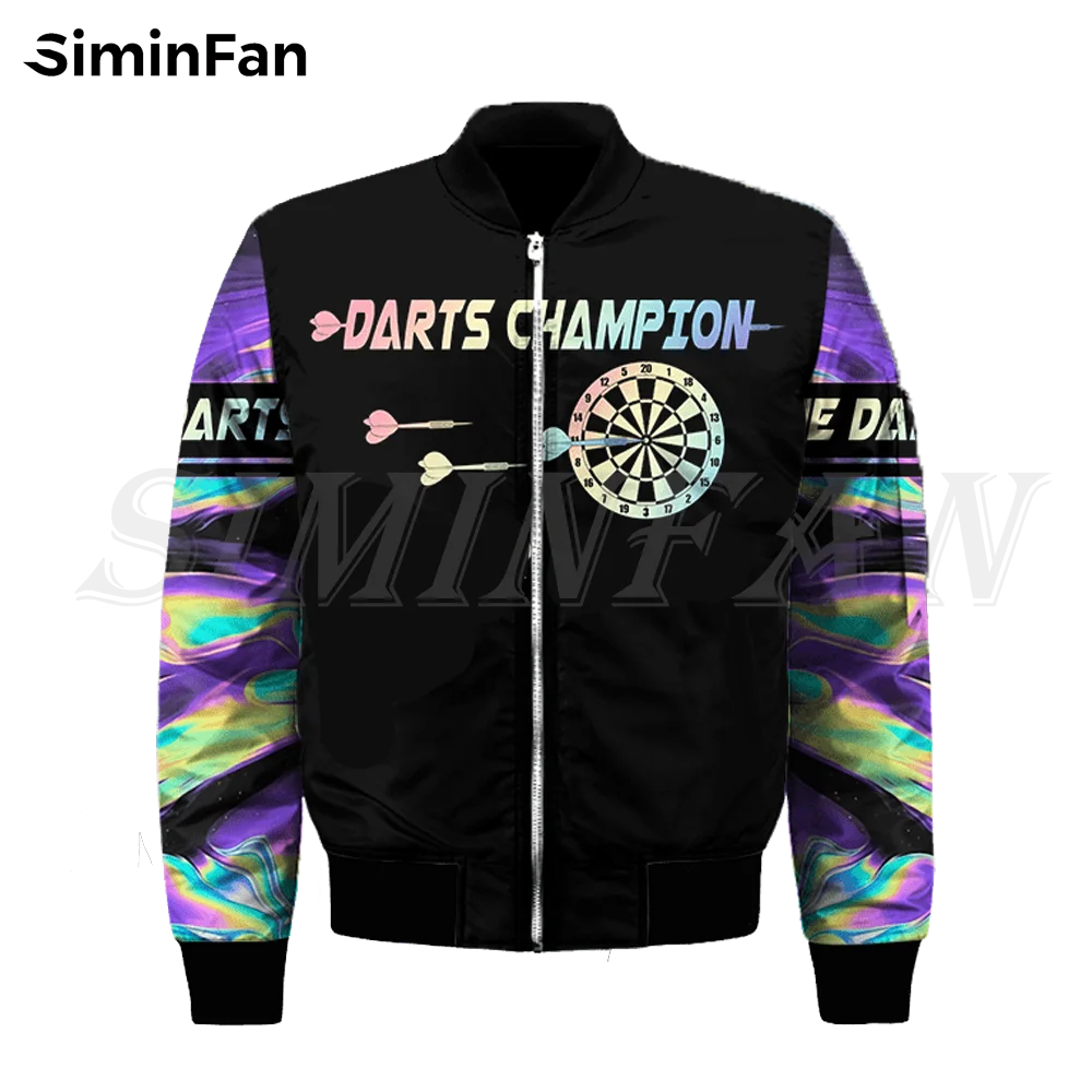 Darts Board Game Champion 3D Printed Men Bomber Jacket Winter Unisex Flight Outwear Women Plus Cotton Autumn Fashion Thick Coats